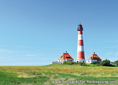 Postcard lighthouse Westerheversand