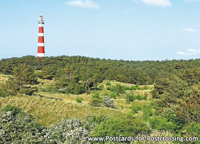 Postcard lighthouse Bornrif on Ameland