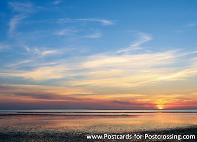 UNESCO WHS postcard Sunrise Wadden sea