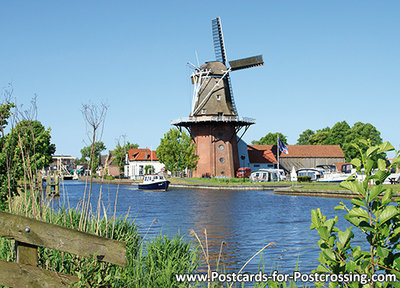 Postcard mill the Zwaluw in Birdaard