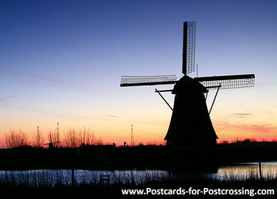 UNESCO WHS postcard Mills from Kinderdijk