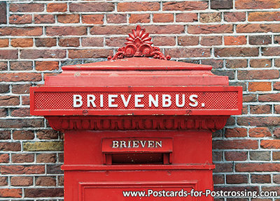 Red mailbox postcard