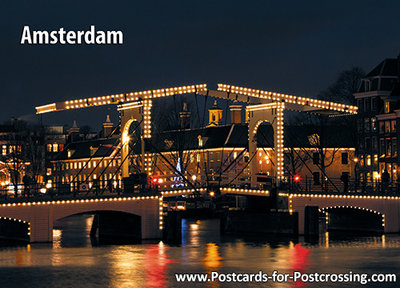 Postcard Amsterdam Skinny Bridge 