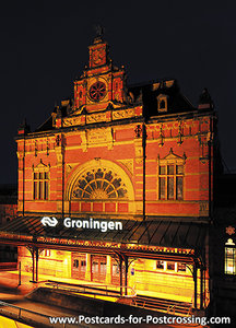 Postcard Central Station Groningen