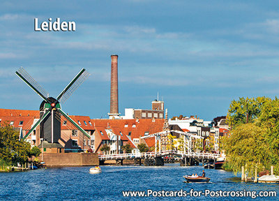 Postcard Leiden - Mill the Put and Rembrandtbridge