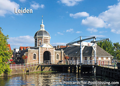 Postcard Leiden - Morspoortbridge