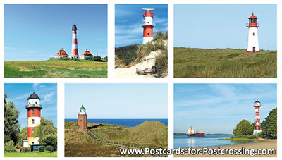 German lighthouses postcard set