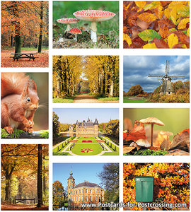 Autumn postcard set