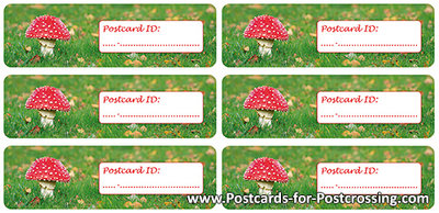 Postcrossing ID sticker mushroom