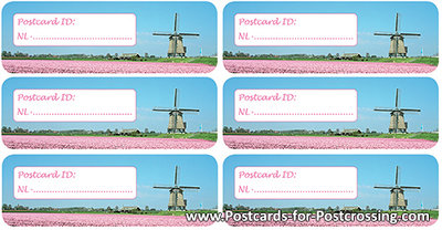 Postcard ID sticker mill