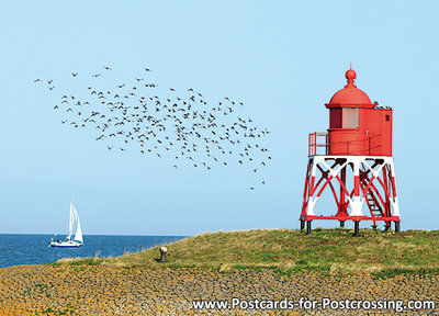 Postcard harbor light Stavoren