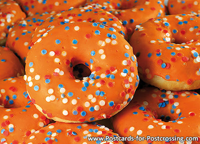 Orange donuts postcard