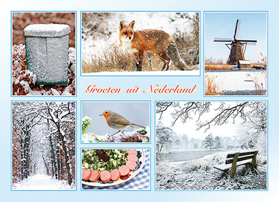 Postcard groeten uit Nederland winter