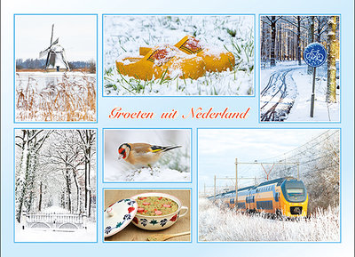 postcard groeten uit Nederland winter