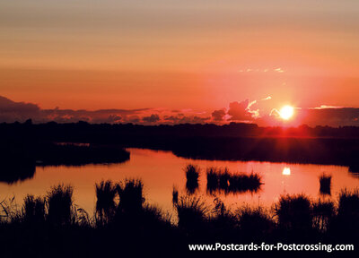 Sunset Leekstermeer postcard