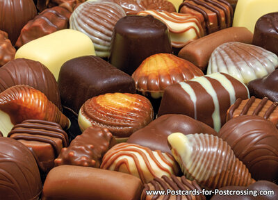 Chocolate bonbons postcard