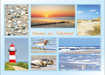 postcard groeten uit Nederland beach