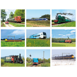 Postcard set trains - 9 postcards with train motif