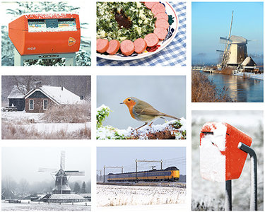 Postcardset typical Dutch in winter